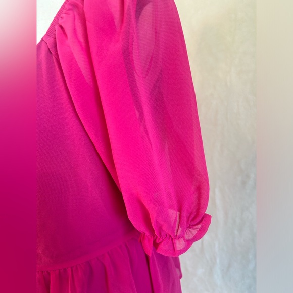 Bright Pink Peplum Blouse - Picture 5 of 5